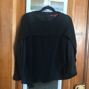 UNIQUE Black Cape Shirt - Statement Piece (M)